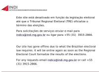 Site do Indi - Instituto de Desenvolvimento Integrado de Minas Gerais