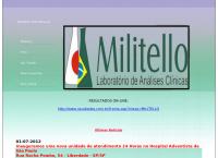 Site do Militello Centro de Diag e Biopesquisa Clinica Ltda