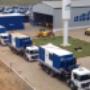 Caminhões Muncks carregados com containers aluguel