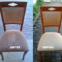 Limpeza de cadeiras: antes e depois