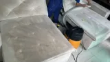 Sofá antes e depois da limpeza
