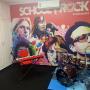 Sala de bateria e teclado