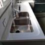Bancada de cozinha em Quartzo SKY LED com Cuba dupla em aço inox