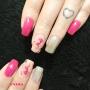 esmaltação-em-gel-rosa-glitter-flores