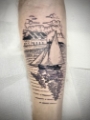 Tatuagem Gravura Barco a Vela